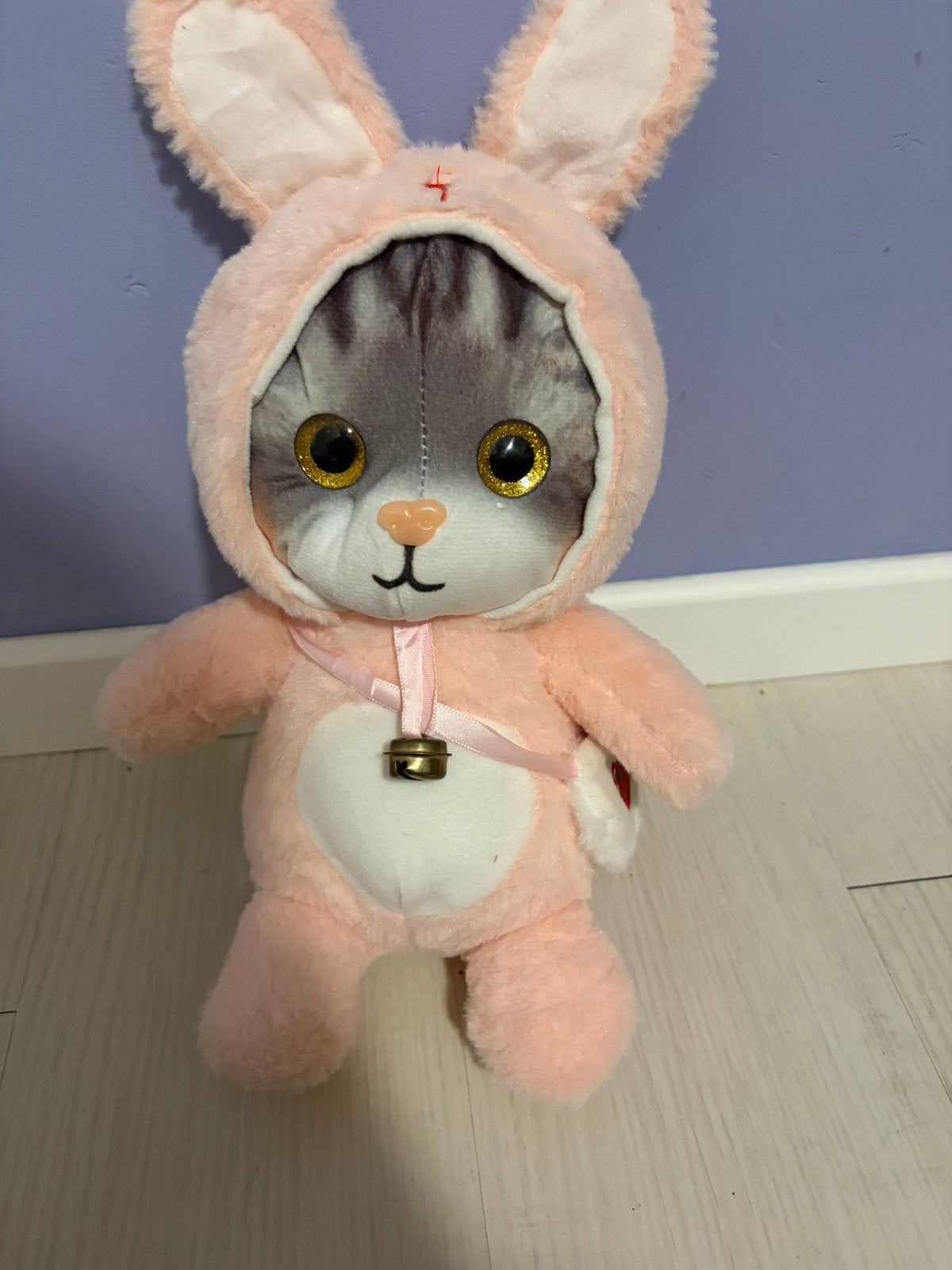 Roze kat knuffel, Kinderen en Baby's, Speelgoed | Knuffels en Pluche, Met kleding of accessoire, Overige merken, Ophalen of Verzenden