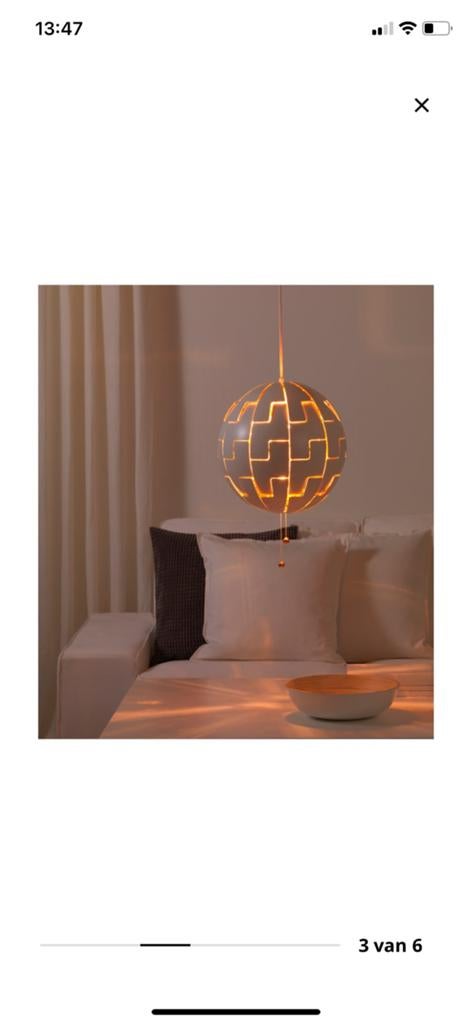 Ikea hanglamp, Huis en Inrichting, Lampen | Hanglampen, Ophalen, Gebruikt, Metaal, Minder dan 50 cm