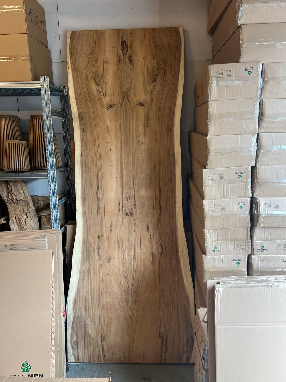 Boomstamtafelblad Suar 300x100x6 cm - Gelamineerd, Ophalen, 100 tot 150 cm, Rechthoekig, Overige houtsoorten
