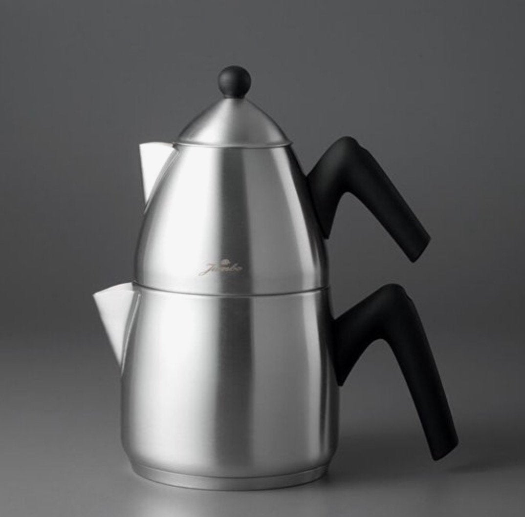 Nieuwe Jumbo Theepot Celik Caydanlik - 1L/2L met doos, Theepot/fluitketel, Ophalen of Verzenden, Metaal, Overige merken