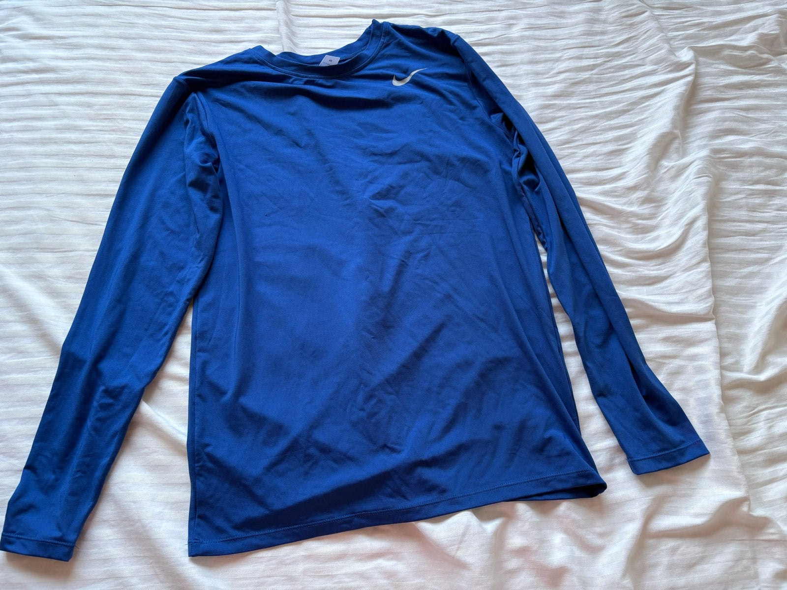 Nike Dry-Fit Lange Mouwen Shirt - Blauw, Ophalen, Gedragen, Maat 48/50 (M), Blauw