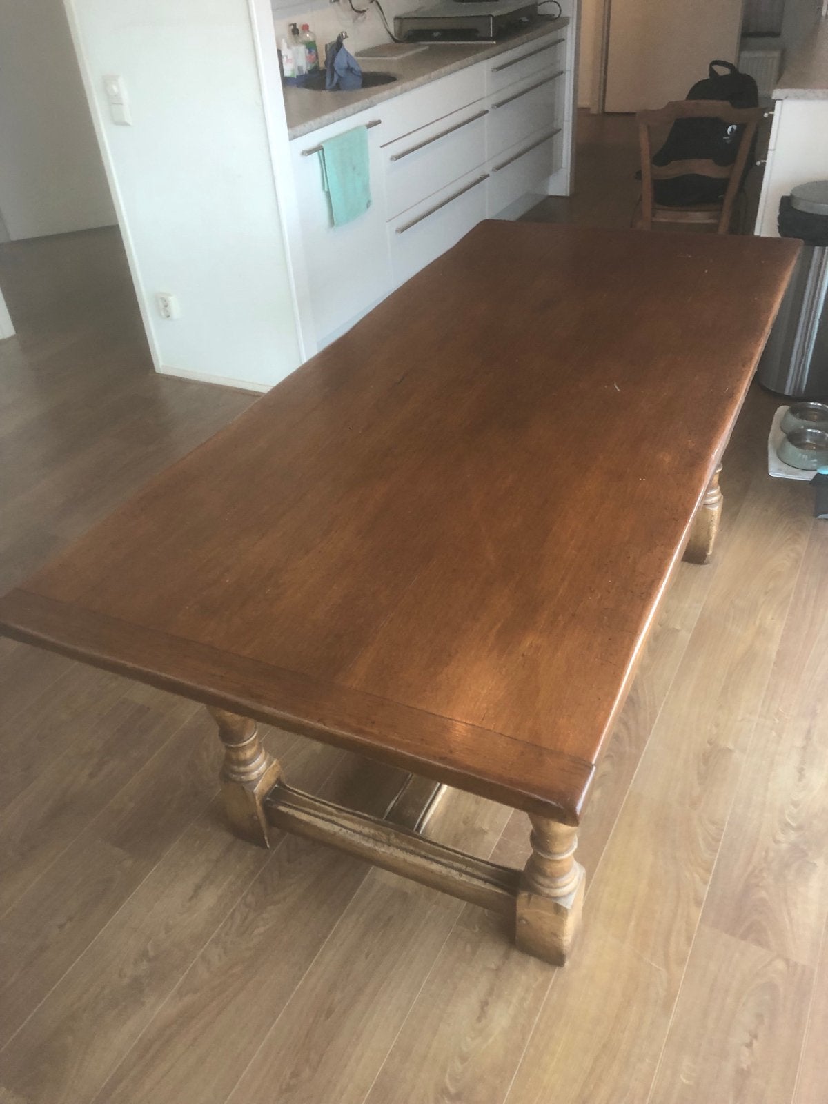 Massieve houten eettafel - Rustiek en robuust, Gebruikt, 200 cm of meer, Rechthoekig, 50 tot 100 cm
