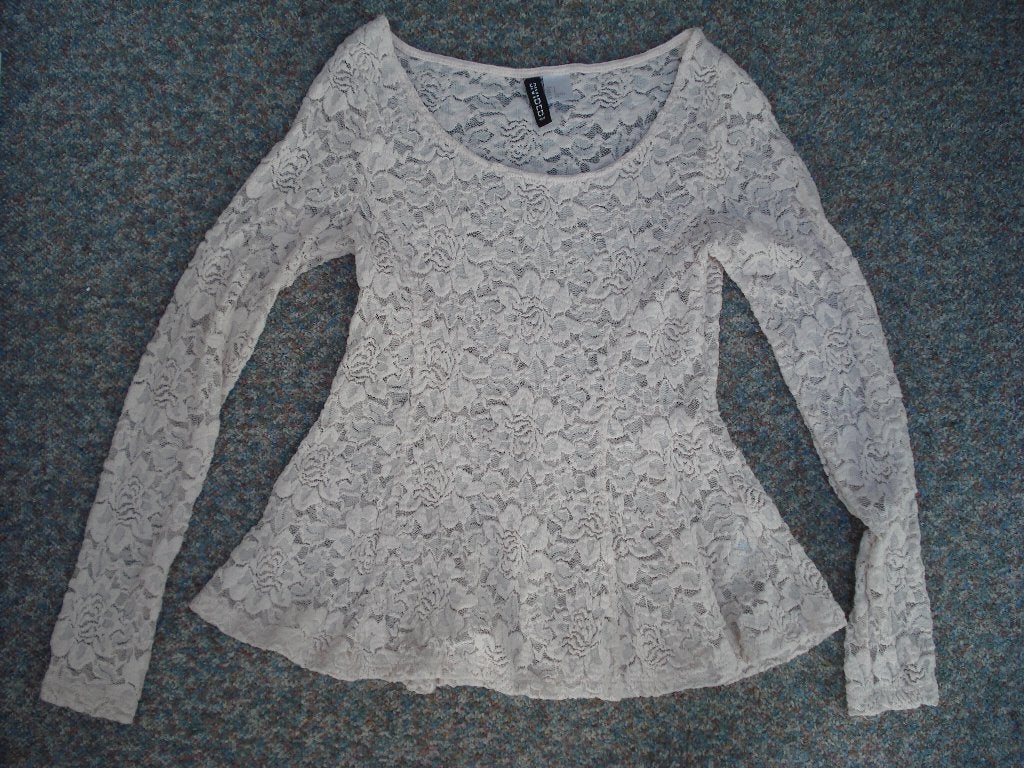 H&M divided shirt maat s, zachtroze gebloemd, getailleerd, H&M, Ophalen of Verzenden, Korte mouw, Roze