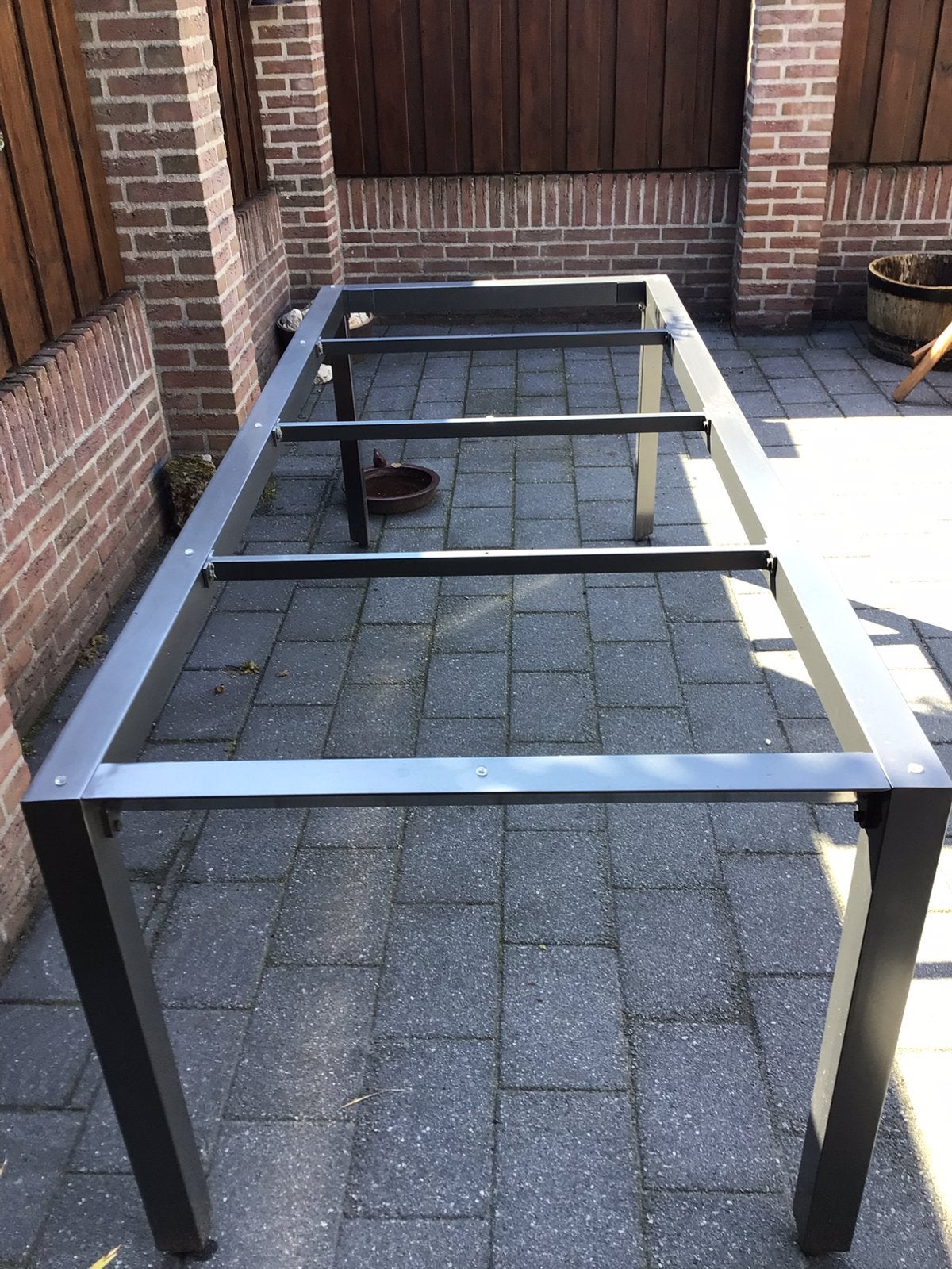 Gratis aluminium ondertsel bellagio tuintafel, Tuin en Terras, Ophalen, Gebruikt, Rechthoekig, Aluminium