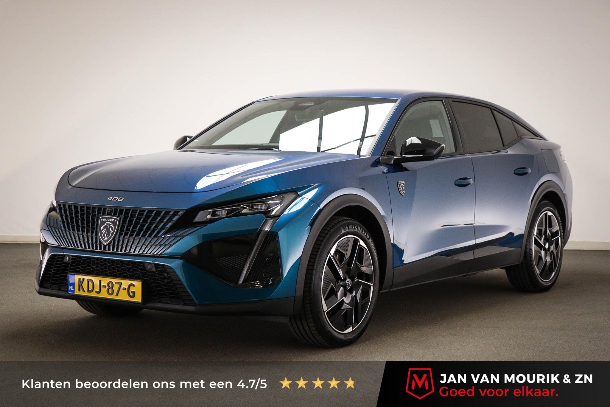 Peugeot 408 1.6 HYbrid 225 EAT8 GT | 360 VISION & DRIVE ASSI, Gebruikt, Euro 6, 4 cilinders, Blauw