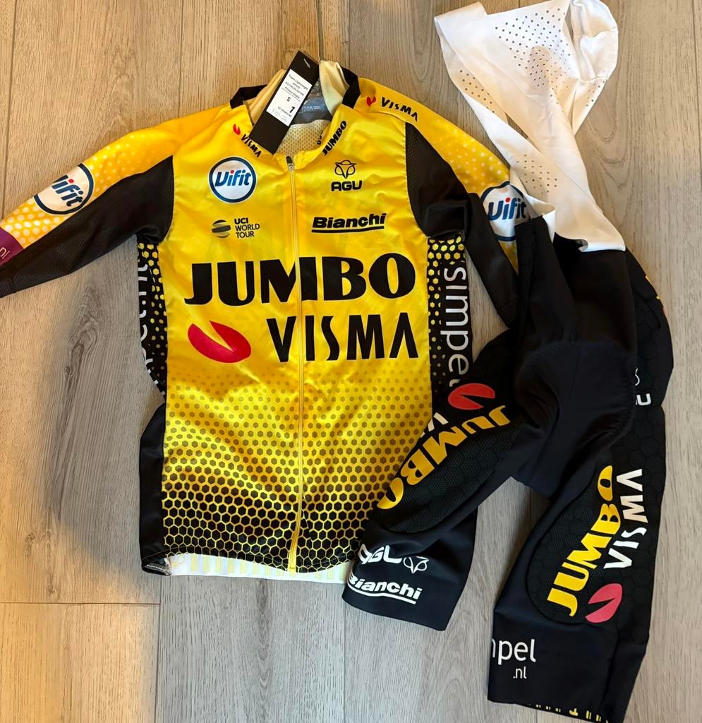 Primoz Roglic wedstrijd shirt en broek, Fietsen en Brommers, Fietsaccessoires | Fietskleding, Ophalen of Verzenden, Nieuw, S, Bovenkleding