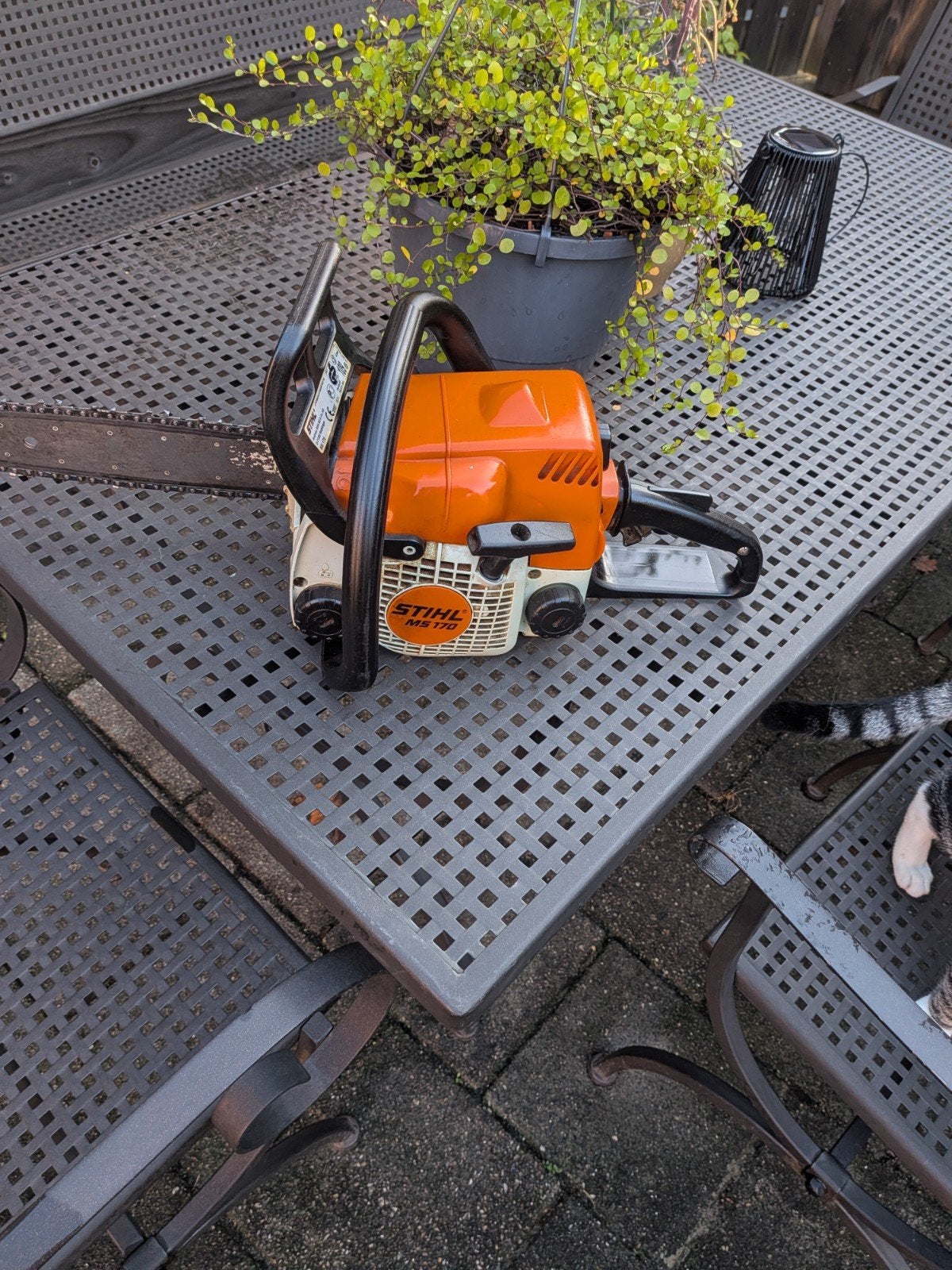 oud ketting zaag stihl, Ophalen of Verzenden, Gebruikt, Benzine