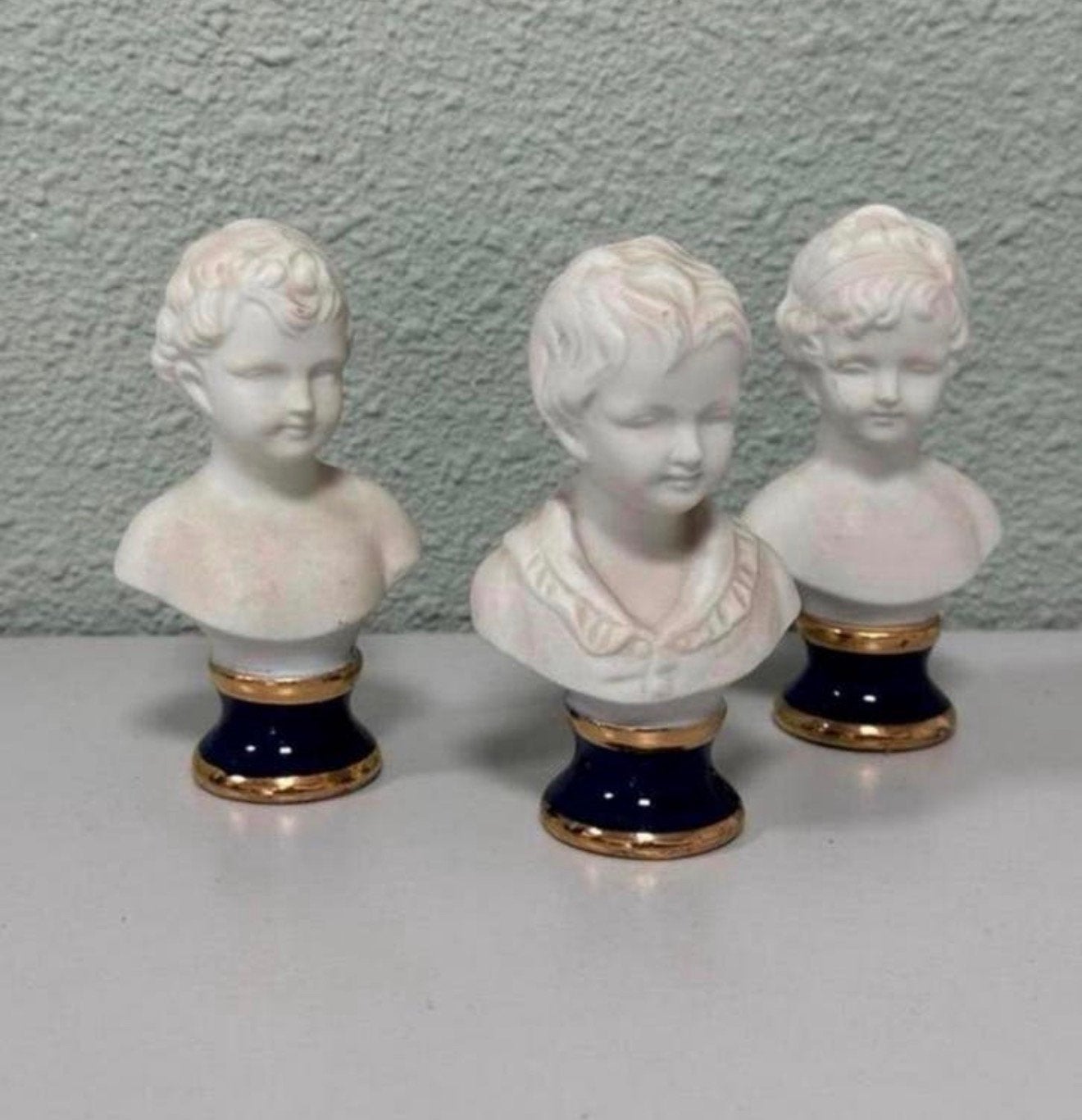 3X Capodimonte porseleinen buste beelden beeldjes porselein, Antiek en Kunst, Ophalen of Verzenden, Gemerkt, Buste, Minder dan 20 cm