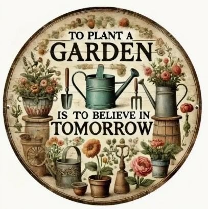 Nieuw! Rond Tekstbord "To plant a garden" – Ø 18 cm, 18 cm, Nieuw, Ophalen of Verzenden, Hout