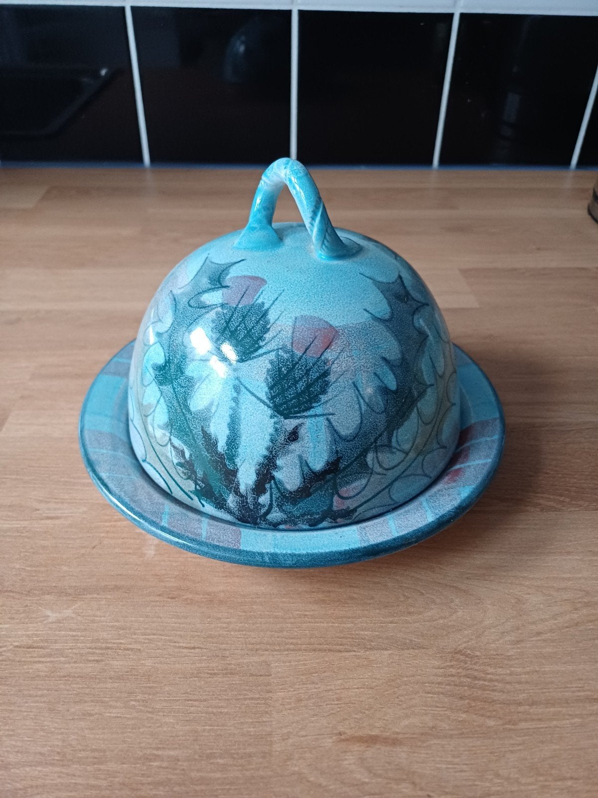 Vintage The Tain Pottery Schotse Distel Boterkoepel, Antiek en Kunst, Ophalen of Verzenden