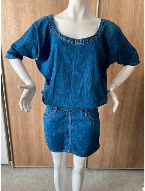 Denim Spijkerjurk van Kuyichi  mt. L, Kleding | Dames, Jurken, Zo goed als nieuw, Maat 42/44 (L), Blauw, Boven de knie, Ophalen of Verzenden