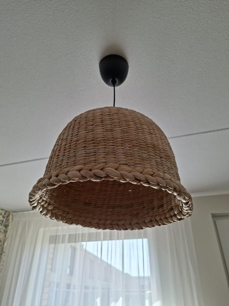 IKEA MAUPANN lampenkap van zeegras, 25 tot 50 cm, Beige, Rond, Boho, Scandinavisch, Natuurlijk