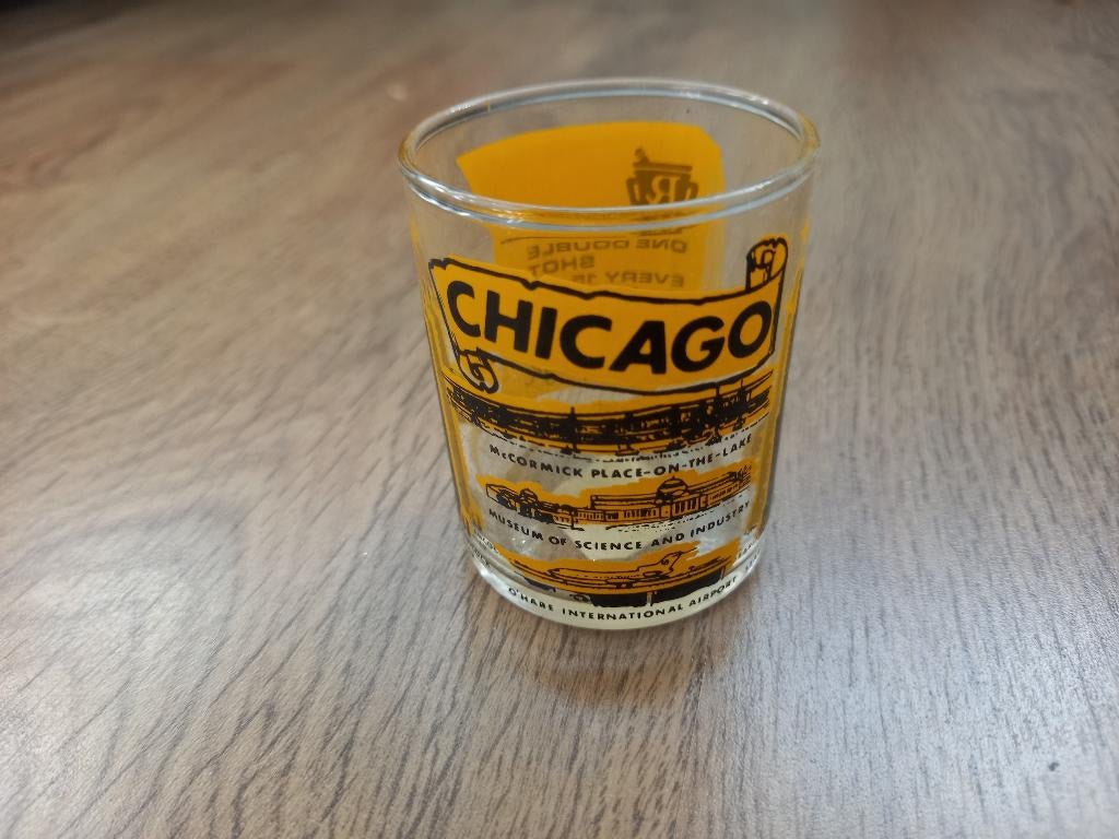 Vintage Verzamelglas - Chicago "shot glass", Verzamelen, Glas en Borrelglaasjes, Ophalen of Verzenden, Overige typen