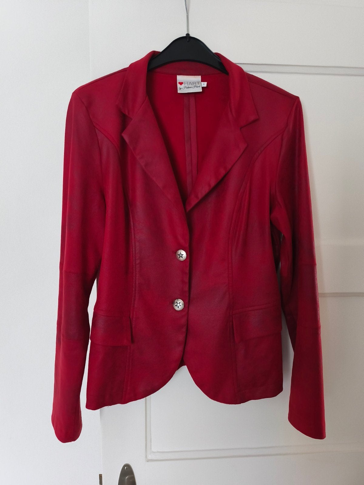 rood colbert/ jasje/ maat 40/ by Helena Hart/ leerlook, Maat 38/40 (M), By Helena Hart, Ophalen of Verzenden, Gedragen