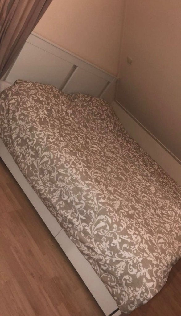 Tweepersoonsbed, Ophalen, Gebruikt, Wit, Tweepersoons