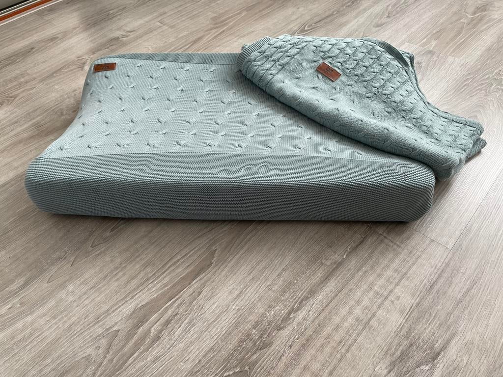 Dekentje merk baby’ only mint groen/aankleedkussen hoes, Ophalen, Gebruikt, Overige typen