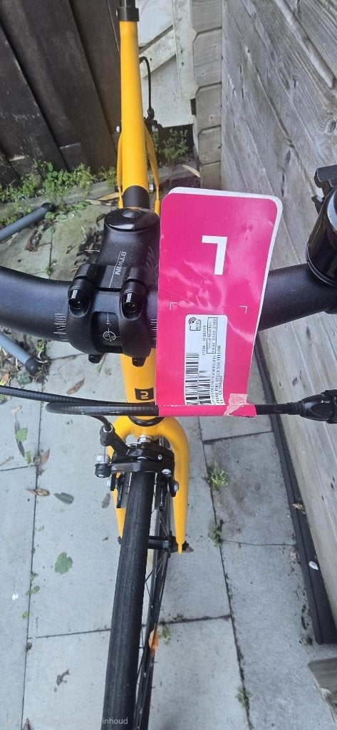 NIEUW B'TWIN Single Speed 500–Gele Stadsfiets–Nooit Gebruikt, Velgrem, Nieuw, 53 tot 57 cm, Ophalen