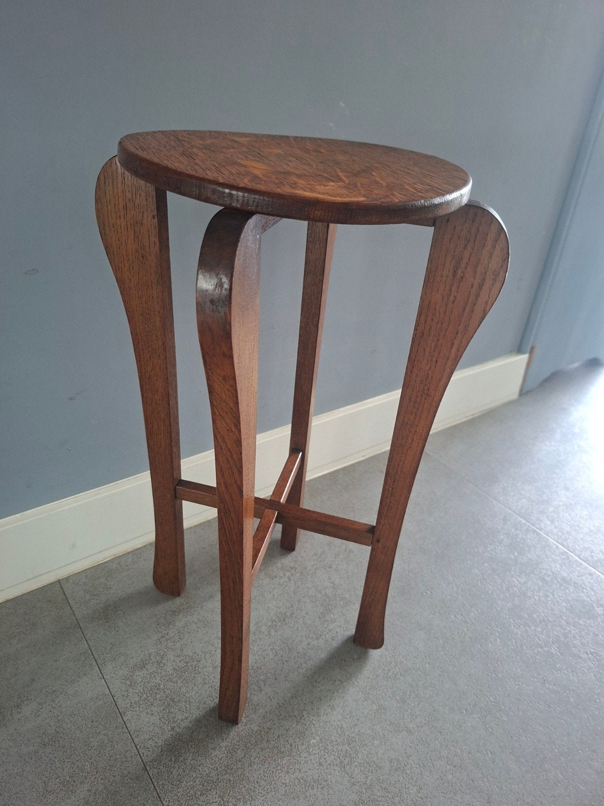 Antieke eiken plantentafel - Art Deco Amsterdamse School, Ophalen of Verzenden