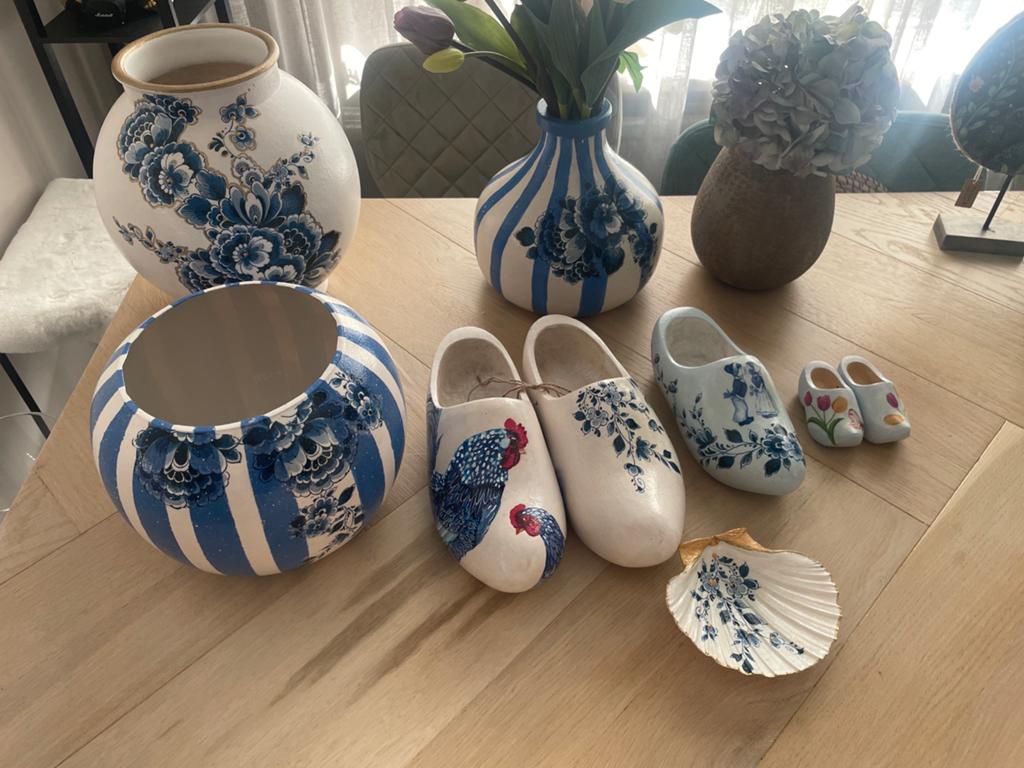 Delfts Blauw Decoratie Set - Vazen, Klompen & Schelp, Ophalen of Verzenden