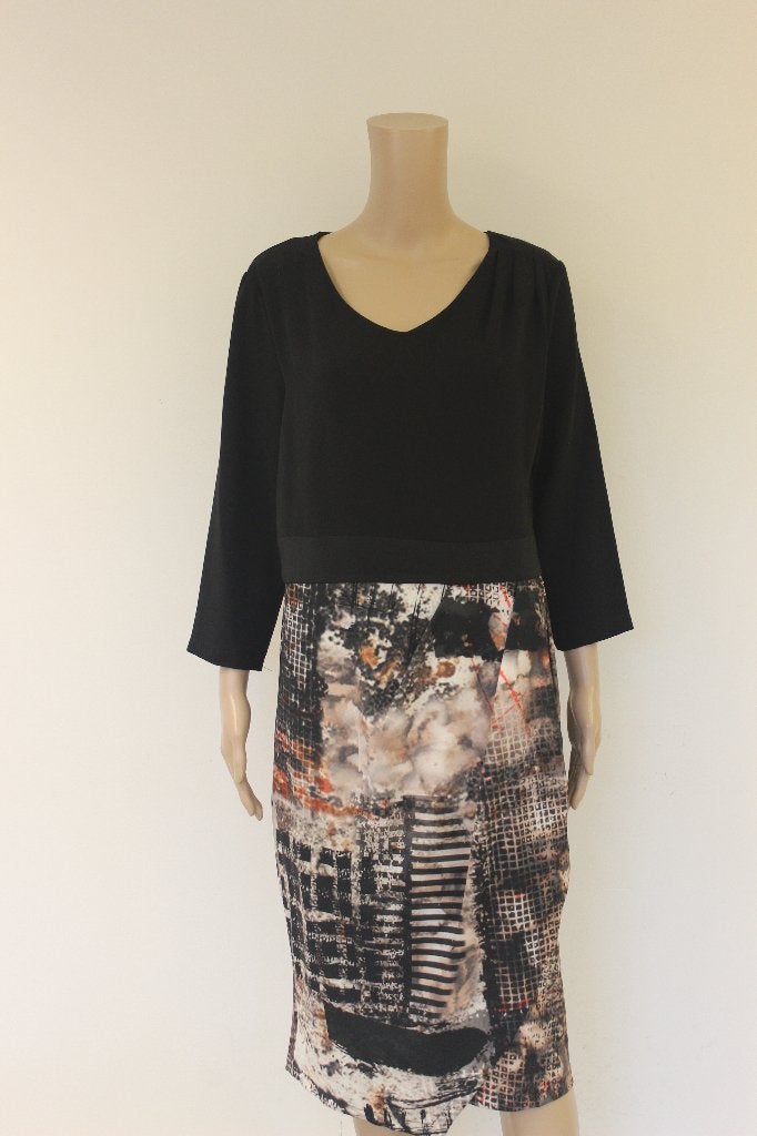 NIEUW Eroke zwart/bonte jurk maat XL, ., Zwart, Maat 46/48 (XL) of groter, Nieuw