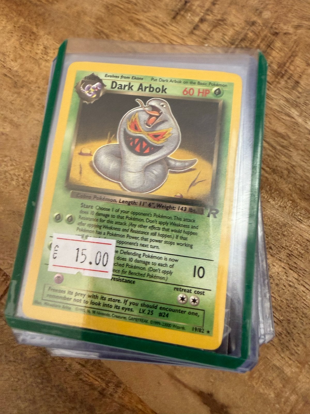 Pokémon Kaart: Dark Arbok (19/82) - Zeldzaam!, Hobby en Vrije tijd, Verzamelkaartspellen | Pokémon, Ophalen of Verzenden, Gebruikt