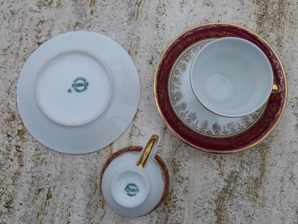 5 Rode Espresso K+S met Gouden rand Istanbul Porcelain Kado, Aziatisch, Overige merken, Nieuw, Ophalen of Verzenden