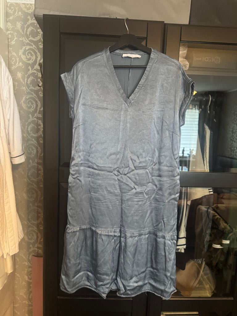 Blauwe jurk met V-hals, Ophalen of Verzenden