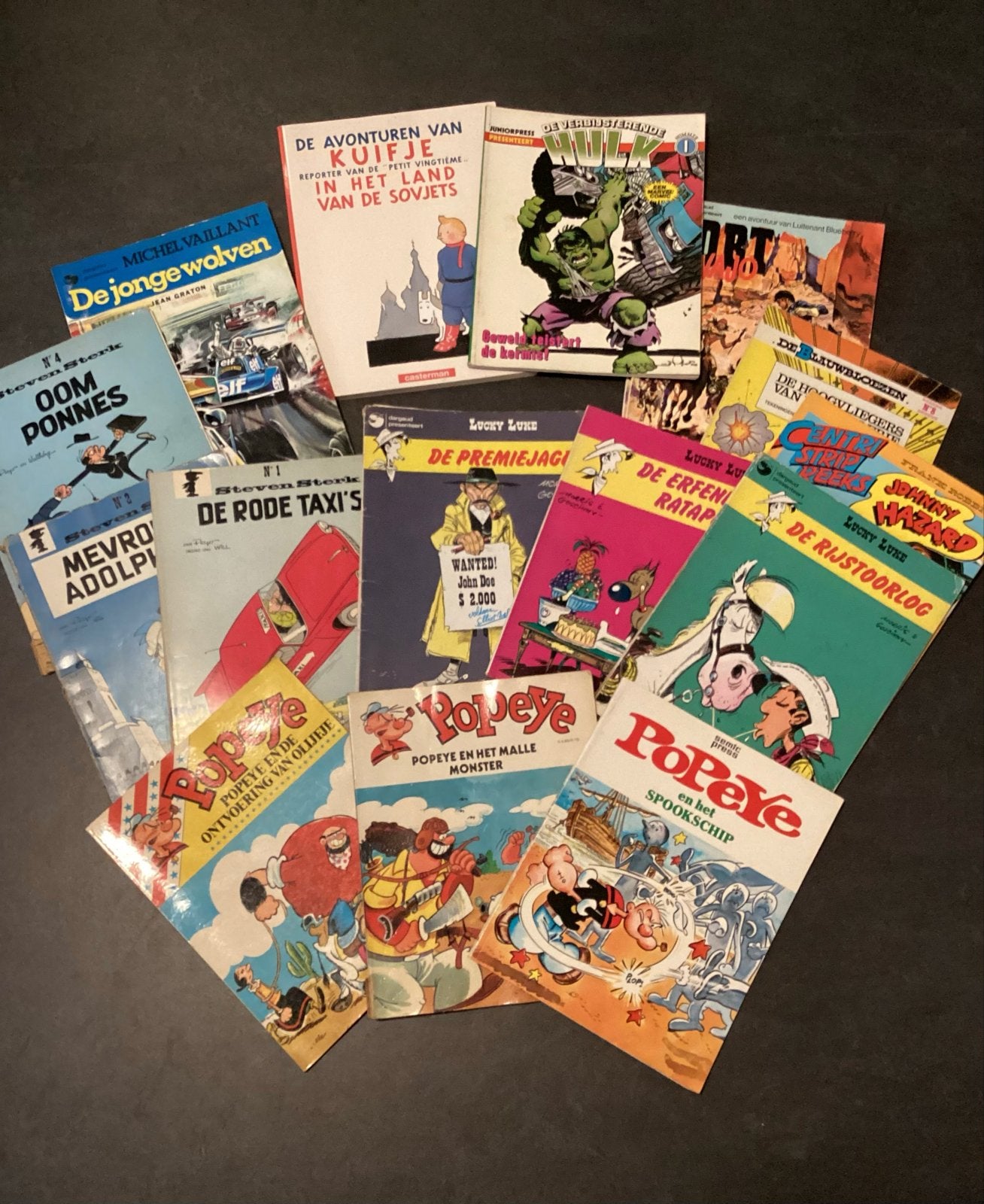 Grote collectie diverse stripboeken (Kuifje, Lucky Luke, Pop, Boeken, Meerdere stripboeken, Ophalen, Gelezen