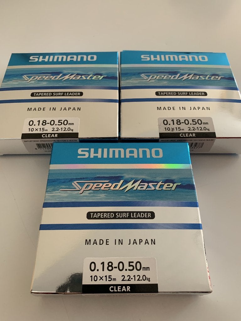 Shimano Speedmaster Tapered Surf Leader 0,18-0,50mm 2,2-12kg, Ophalen of Verzenden, Nieuw, Vislijn