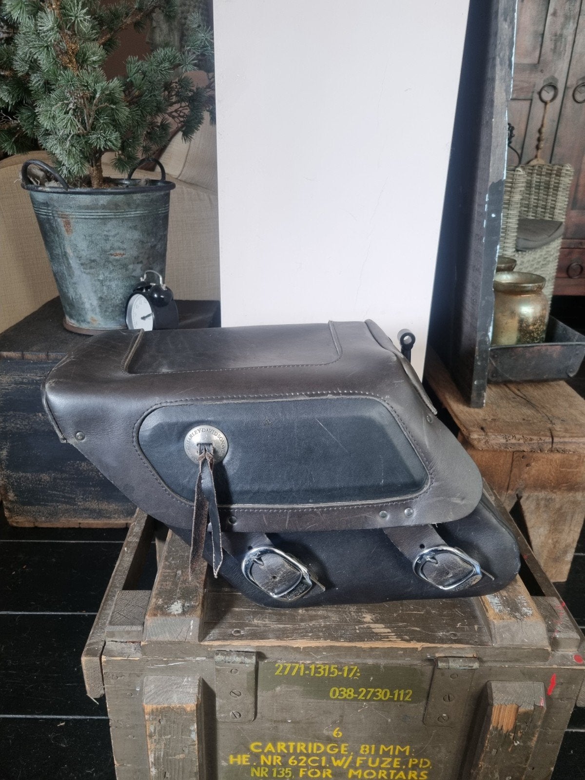Harley Davidson zijtas leer, Motoren, Ophalen of Verzenden, Gebruikt