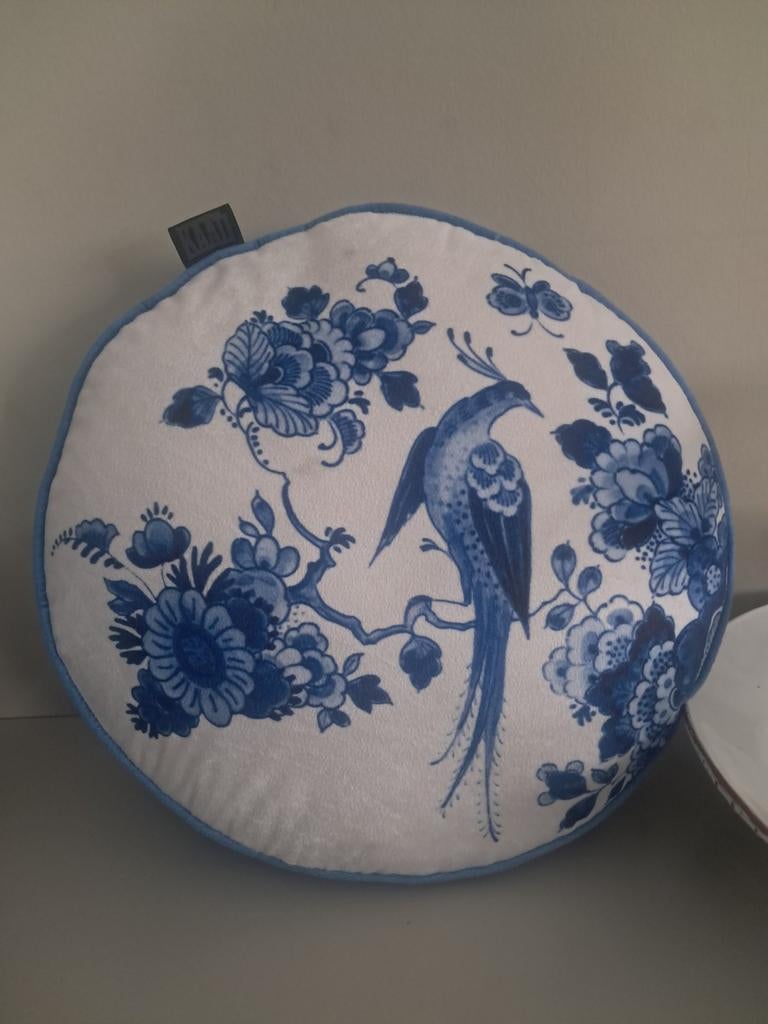 KAAT Amsterdam decoratiekussen Blue Bird - 40x40 cm - blauw, Ophalen of Verzenden