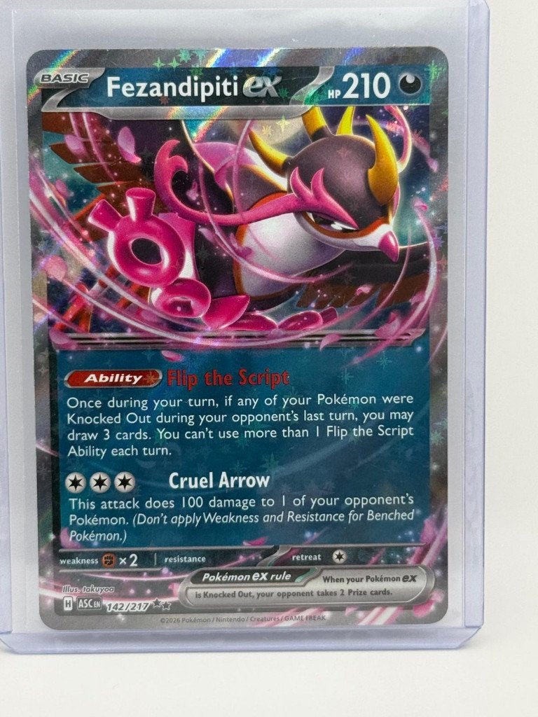 Fezandipiti Ex #142 Pokémon Ascended Heroes, Ophalen of Verzenden, Nieuw, Losse kaart, Foil