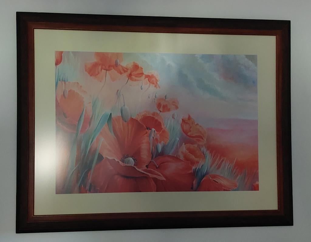DIV Groot schilderij Klaprozen (130 x 100 cm;  ingelijst, Ophalen