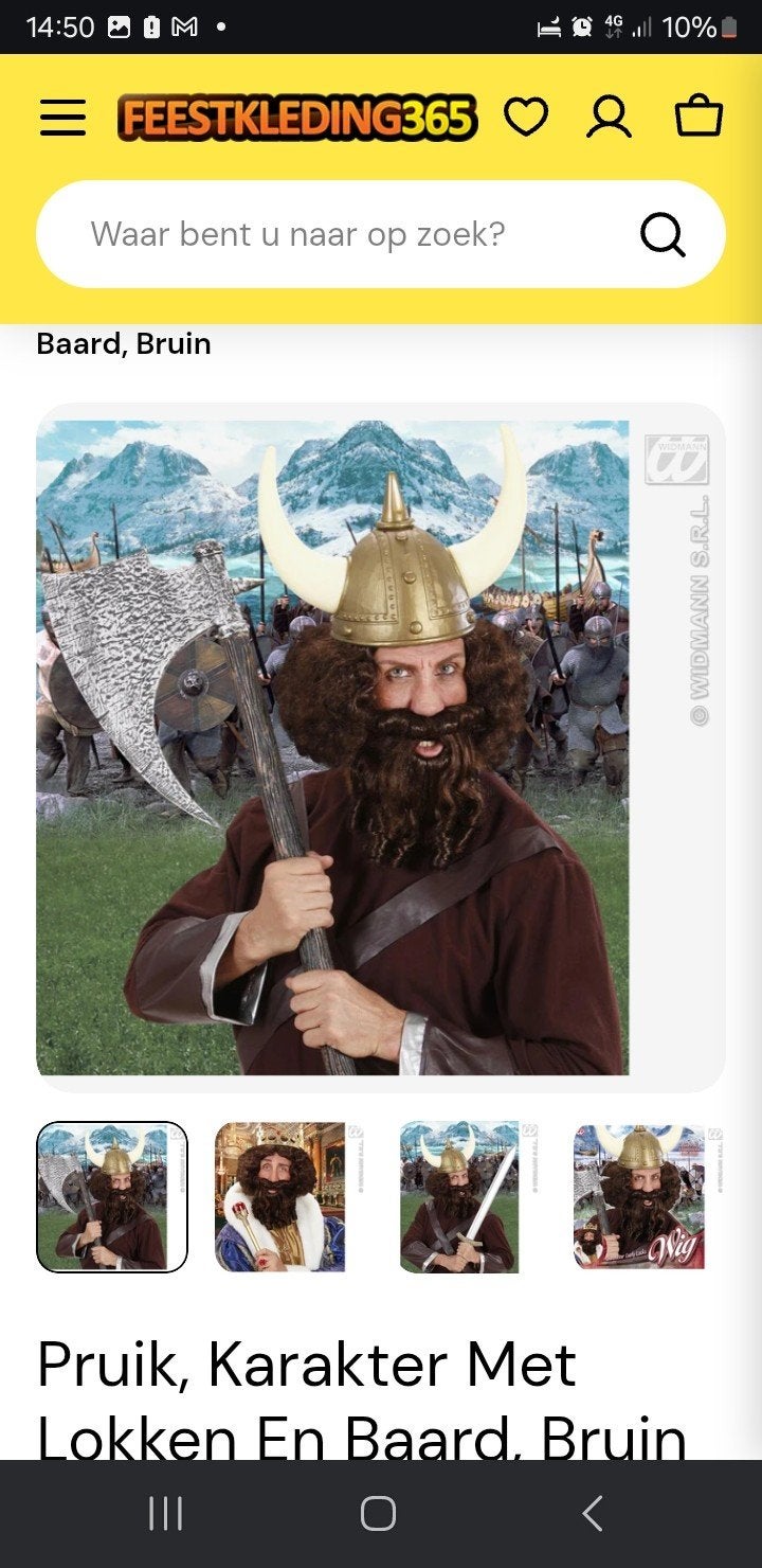 Pruik en Vikinghelm - Zo goed als nieuw/Nieuw, Hobby en Vrije tijd, Ophalen of Verzenden