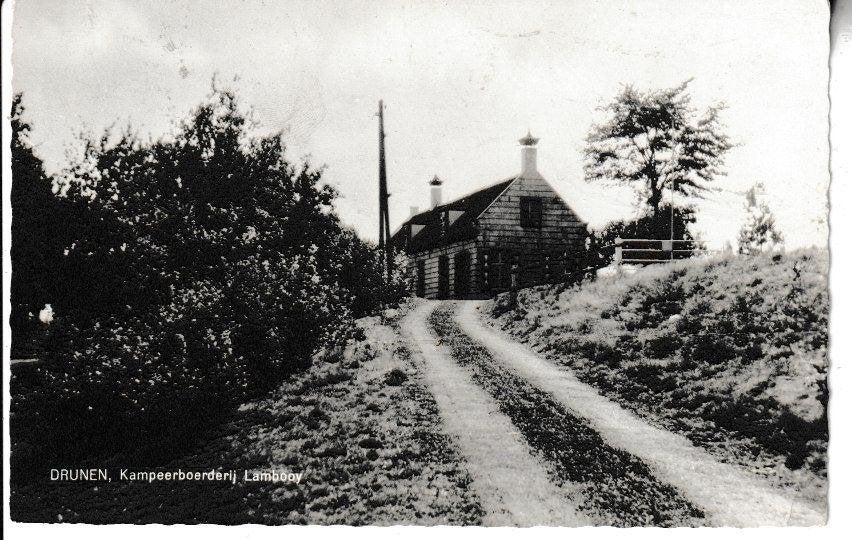 DRUNEN - KAMPEERBOERDERIJ LAMBOOY, Ophalen of Verzenden, 1940 tot 1960, Gelopen, Noord-Brabant