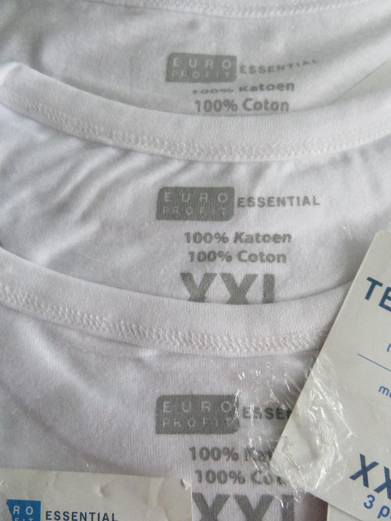 Nieuw 100% KATOEN T-SHIRTS 3 stuks  XXL Wit 3 voor € 10,00, Ophalen of Verzenden, Nieuw, Overige maten, Wit