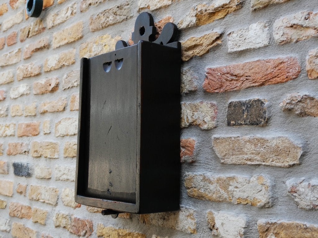 Nostalgische houten schooltas bekleed met fluweel (5658), Antiek en Kunst, Ophalen of Verzenden