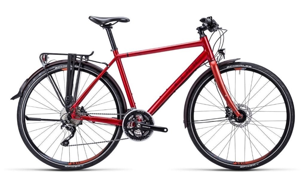 Cube Touring EXC Hybride Rood 52cm, Gebruikt, Versnellingen, 49 tot 53 cm, Schijfrem