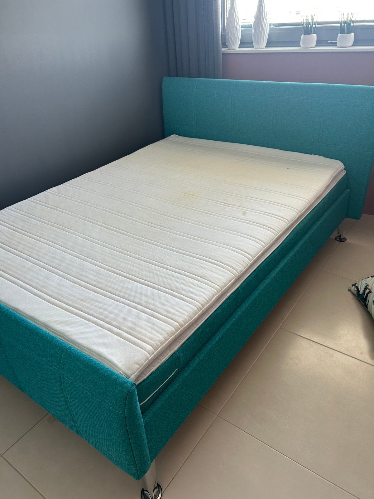 Bed 140x200, Ophalen, Eenpersoons, Blauw, 140 cm