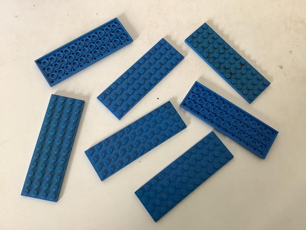 Lego plaat 4x12 blauw, Ophalen of Verzenden, Gebruikt, Losse stenen, Lego