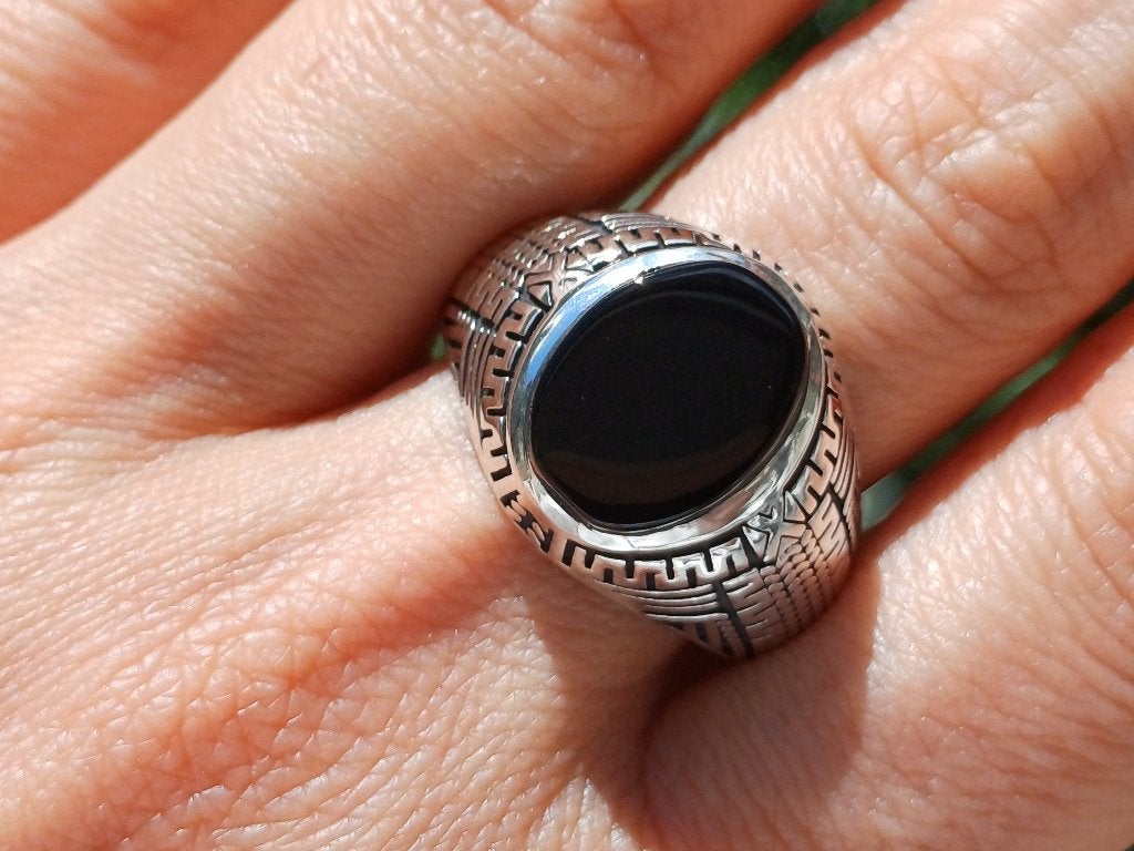 Vanoli 925 zilveren heren ring met onyx maat 21,25, Vanoli, 20 of groter, Heer, Nieuw