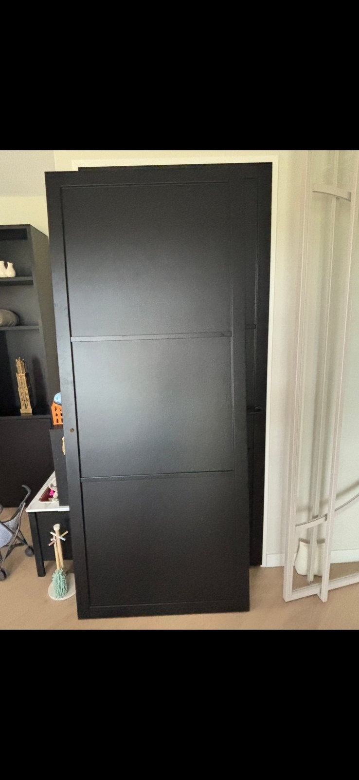 Opdekdeur zwart 231,5x0,93, Ophalen, Zo goed als nieuw, Binnendeur, 215 cm of meer