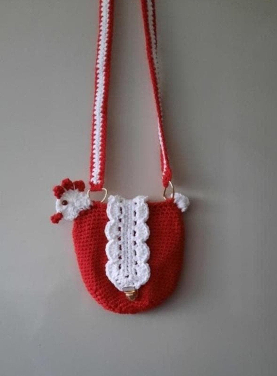 Gehaakt festival cross body tasje - Tullepetaon, Ophalen of Verzenden, Nieuw, Rood, Overige merken