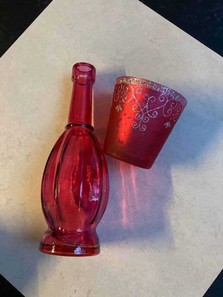 2 kleine vaasjes, Ophalen of Verzenden, Zo goed als nieuw, Glas