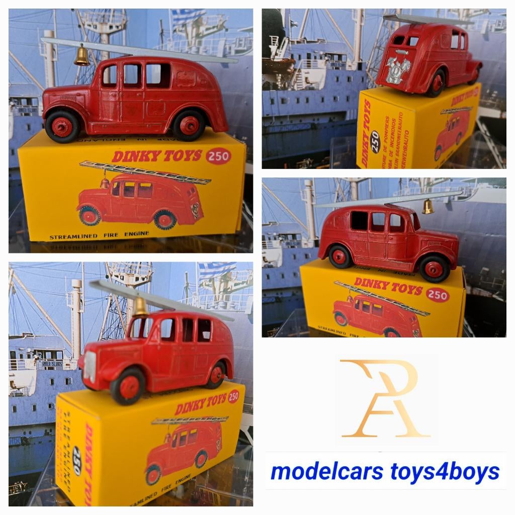 Dinky Toys no 250Streamlined Fire Engine (3) 1/43, Hobby en Vrije tijd, Modelauto's | 1:43, Verzenden, Gebruikt, Auto, Dinky Toys