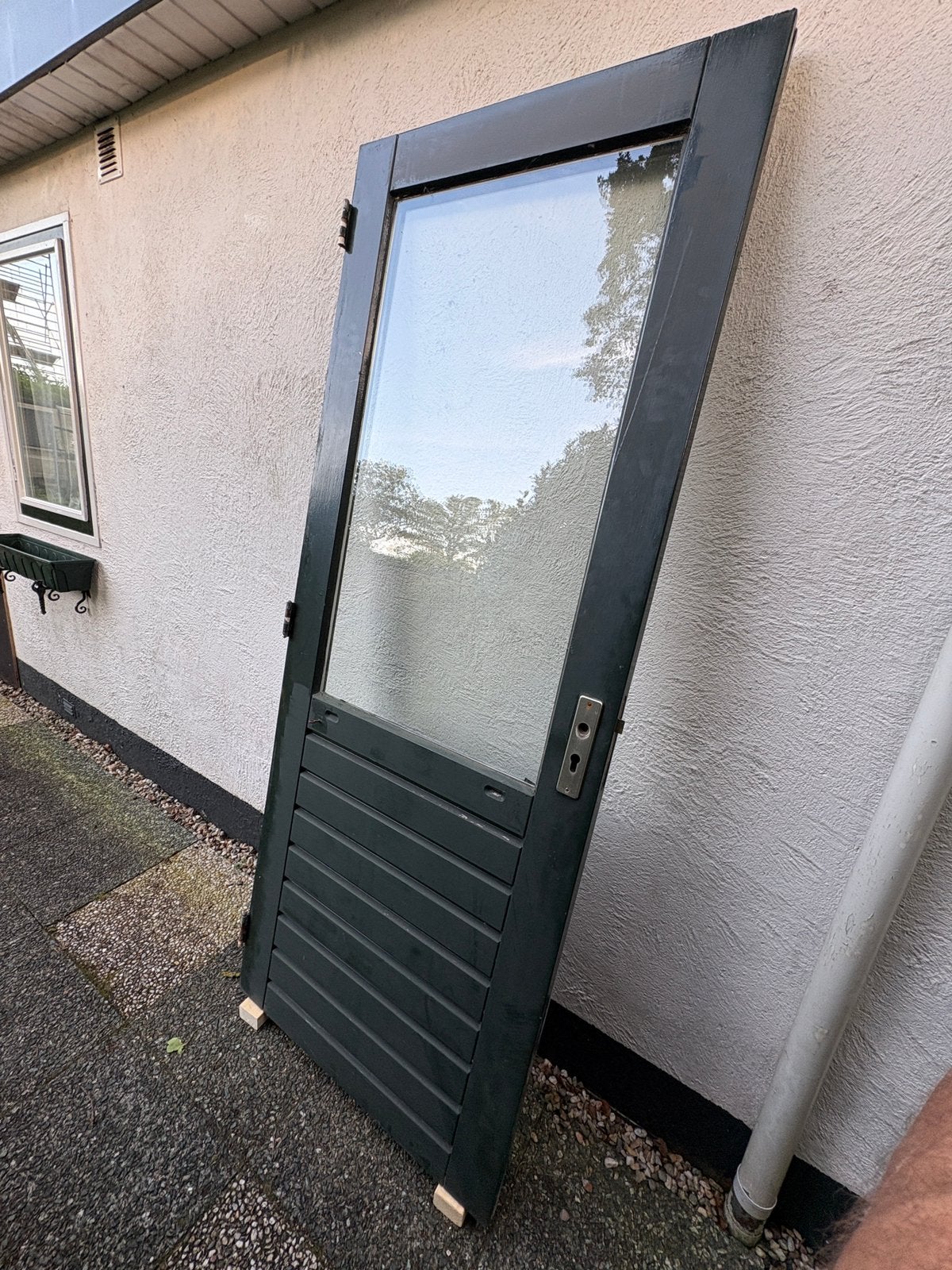 2st nette hardhouten buitendeur 826x2115mm/40dik, Ophalen of Verzenden, 200 tot 215 cm, Glas, Buitendeur