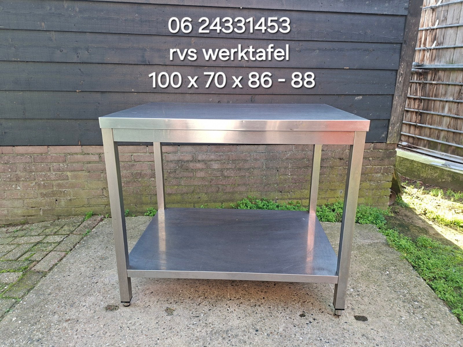 rvs werktafel cq werkbank met onderligger, Huis en Inrichting, Ophalen, 50 tot 100 cm, Zo goed als nieuw, Minder dan 100 cm