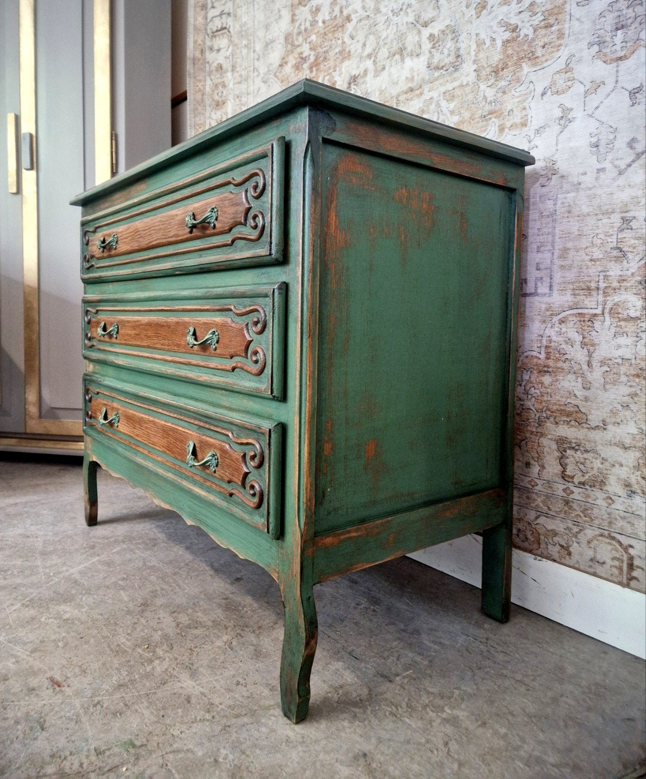 Vintage look dressoir/ Retro queen anne kastje, Ophalen of Verzenden