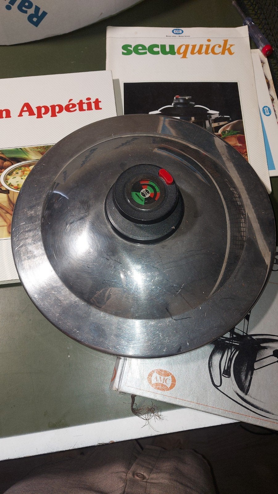 AMC deksel met Visiotherm - Gebruikt, Zilver, Ophalen of Verzenden, Metaal, Overige merken