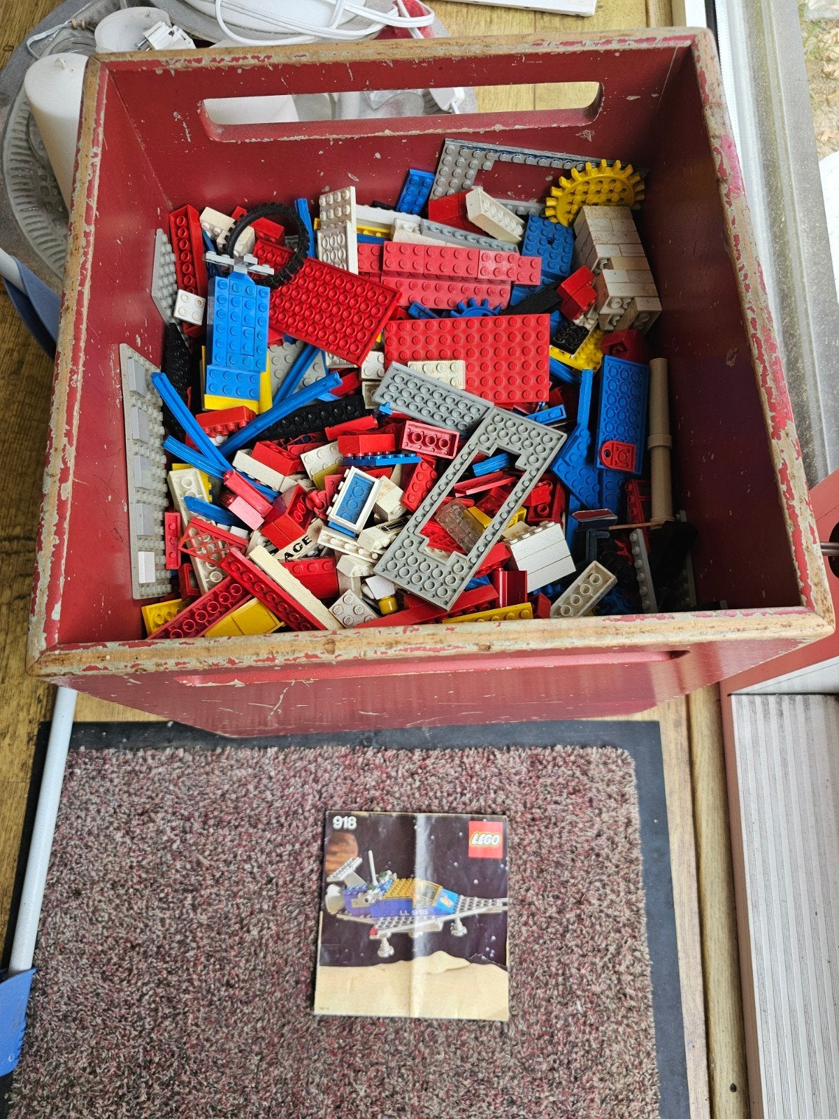 Grote doos vol met diverse vintage Lego stenen, Ophalen, Gebruikt, Lego, Inclusief extra onderdelen